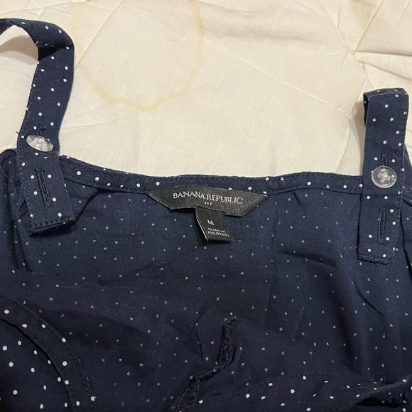 Banana Republic Baby Doll Button‎ Dress Y2K Sleeveless Polka Dot Cottagecore - Picture 5 of 9